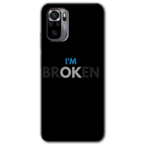 MRCİLETİSİM Xiaomi Redmi Note 10s Kılıf Kapak - Im Broken +Hayalet Ekran Yandan Gözükmez