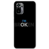MRCİLETİSİM Xiaomi Redmi Note 10s Kılıf Kapak - Im Broken +Hayalet Ekran Yandan Gözükmez