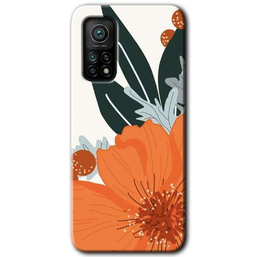 MRCİLETİSİM Xiaomi Mi 10T Pro Kılıf Kapak - Portakal Çiçeği +Hayalet Ekran Yandan Gözükmez