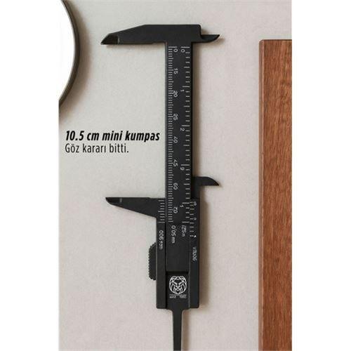 Lorenzo Vivaldi Serisi Mini Hassas Kumpas (8 cm Ölçüm) Kompakt Cep Boy Cetvel 722906