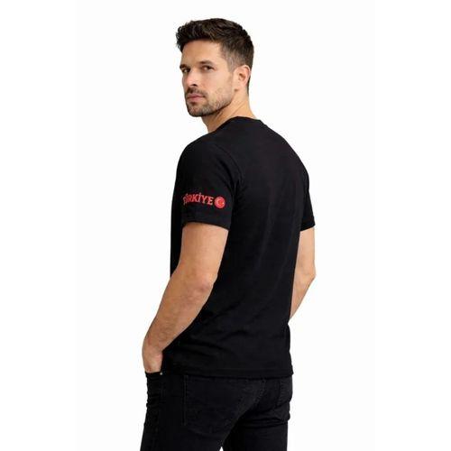 Erkek TÜRKİYE Ay Yıldız Baskılı 10 Numara Forma Tişört Taraftar T-Shirt - Siyah