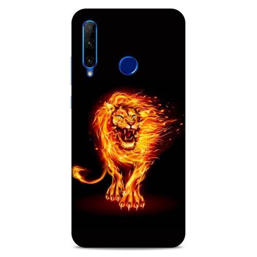 Lopard Huawei Y6P Uyumlu Kılıf FireX (20) Koruyucu Kılıf Ateşli Aslan