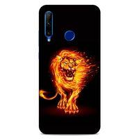 Lopard Huawei Y6P Uyumlu Kılıf FireX (20) Koruyucu Kılıf Ateşli Aslan