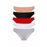 5 adet Süper Eko Set Likralı Kadın Slip Külot Çok Renkli