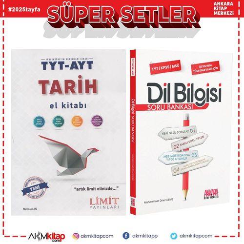 Limit TYT AYT Tarih El Kitabı ve AKM Dil Bilgisi Soru Bankası Seti 2 Kitap