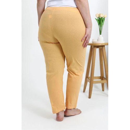 Kadın Pamuklu Büyük Beden Alt Pijama Sarı