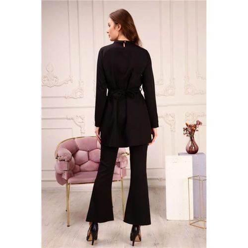 Zincir Kemerli Sade Basic Tunik Pantolon İkili Takım - 70007.003 - Siyah