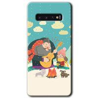 Samsung Galaxy S10 HD Baskılı Kılıf + 9D Tam Ekran Koruyucu - Kış Pikniği