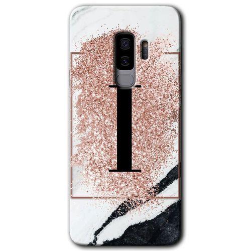 Potkal Hediye Fabrikası Samsung Galaxy S9 Plus Kılıf HD Desen Baskılı Arka Kapak - Pembe Mermer Desenli İ Harfi