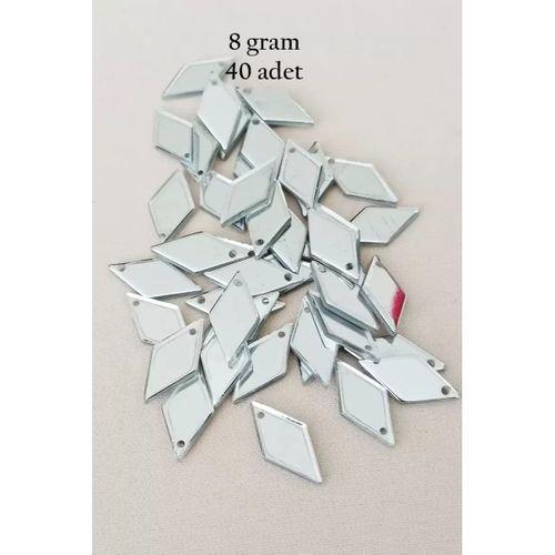 Oya Abiye Bileklik Kolye Pleksi Metalik Plastik Pul Gümüş Renk 8 gram 40 adet - BNC517