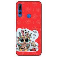 Animax Kırmızı Kızılderili Baykuş Huawei Y9 Prime 2019 Kılıf Desenli Silikon