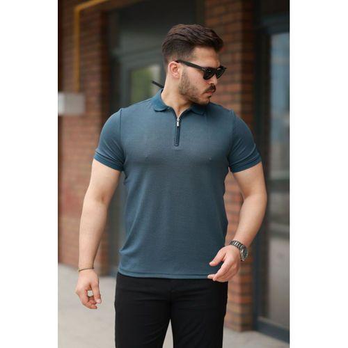 Erkek Fermuarlı Yaka Kısa Kollu Tişört