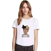 Anime Xxtentecion Baskılı Beyaz Kadın Tshirt