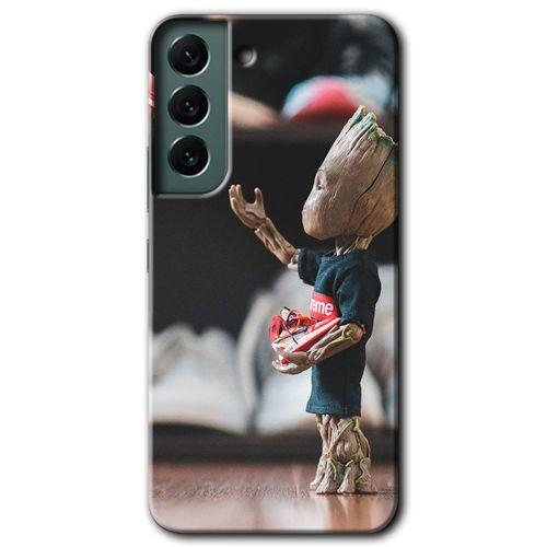 Samsung Galaxy S22 Kılıf HD Desen Baskılı Arka Kapak + Temperli Cam - I am Groot