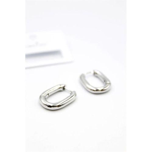 Oval Halka Küpe - Gümüş