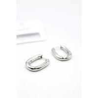 Oval Halka Küpe - Gümüş