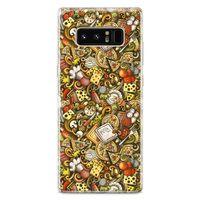 Samsung Galaxy Note 8 Kılıf Doodle Restaurant Arka Kapak Koruma Desenli Full Koruyucu