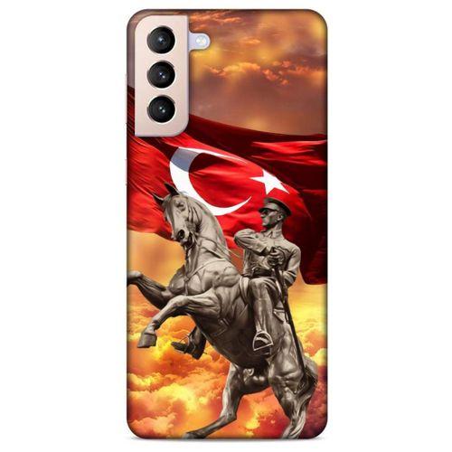 Lopard Samsung Galaxy S21 Plus Uyumlu Kılıf Atatürk (47) Crystal Flex Kılıf