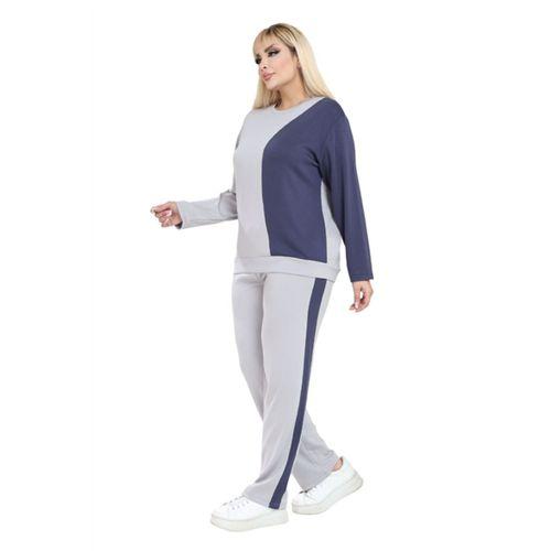 Melsay Butik Grimelanj Lacivert Renk Bloklu Modal Kadın Eşofman Takımı
