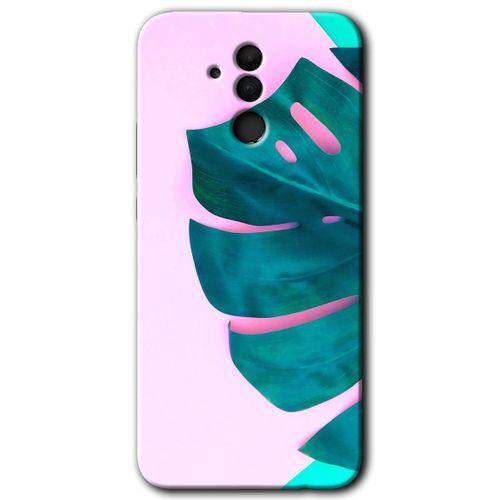 MRCİLETİSİM Huawei Mate 20 Lite Kılıf HD Desen Baskılı Arka Kapak + Temperli Cam - 3D Yaprak