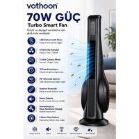 Turbo Smart Akıllı Fan Led Ekranlı Kumandalı 90° Hareketli Serinletici Soğutucu Kule Tipi Vantilatör