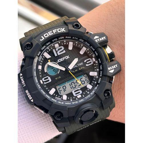 Joefox Digital Ve Analog 2 Yıl Garantili Kronmetre+Takvim+Alarm+Aydınlatma Erkek Kol Saati JOE.BK10