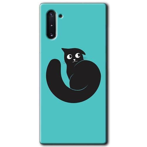Galaxy Note 10 Kılıf HD Desen Baskılı Arka Kapak - Cat Vector + Kırılmaz Cam