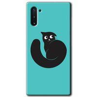 Galaxy Note 10 Kılıf HD Desen Baskılı Arka Kapak - Cat Vector + Kırılmaz Cam