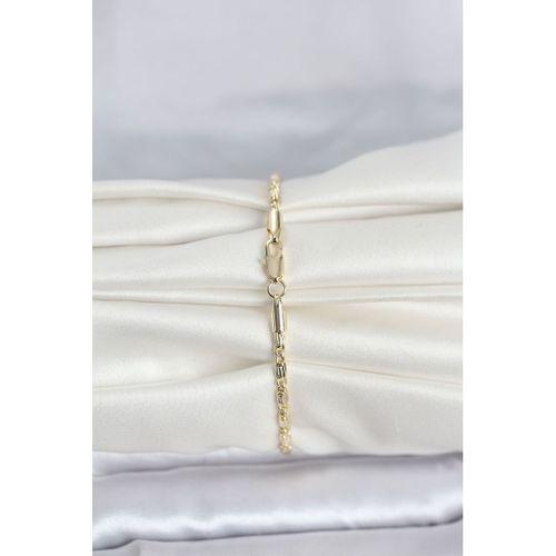 CM 14K Gold Renk Burgu Zincirli Model Kadın Bileklik