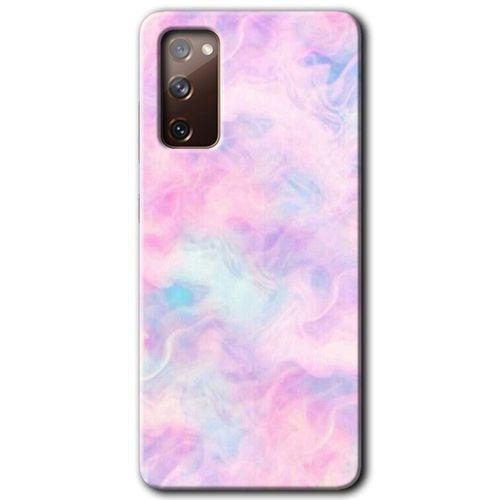 MRCİLETİSİM Samsung Galaxy S20 FE Kılıf Baskılı Kapak - Pembe-Duman + 5D Tam Kaplayan Cam
