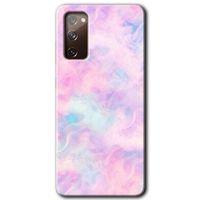 MRCİLETİSİM Samsung Galaxy S20 FE Kılıf Baskılı Kapak - Pembe-Duman + 5D Tam Kaplayan Cam