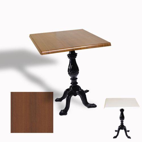 Dockers Çipa 1001 Döküm Ayak Kare Masa 70x70 cm - (Werzalit, Wermodin ve Allzalit Tabla) - Koyu Ahşap