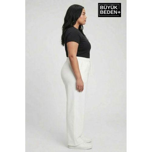 Kadın Büyük Beden Bol Paça  Yüksek Bel Lastikli Salaş Eşofman Altı SPR26BEA988