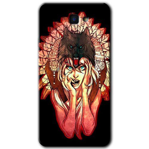 Galaxy J7 Prime Kılıf HD Desen Baskılı Arka Kapak - Kurt Kız