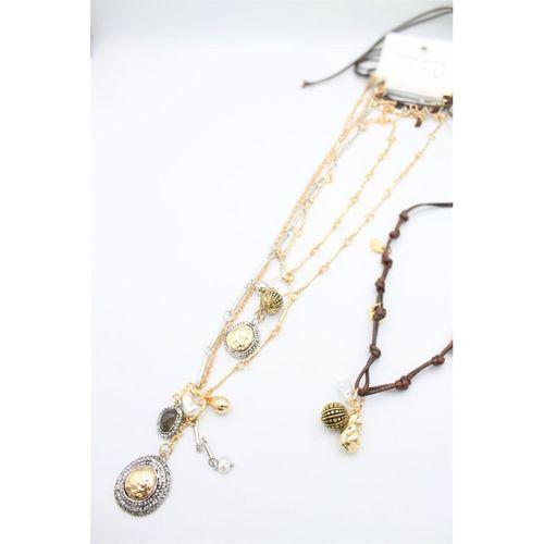 4'lü Metal İp Set Kolye - Altın