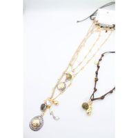 4'lü Metal İp Set Kolye - Altın