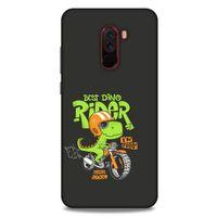 Animax Bisikletli Dinozor Xiaomi Pocophone F1 Kılıf Desenli Silikon