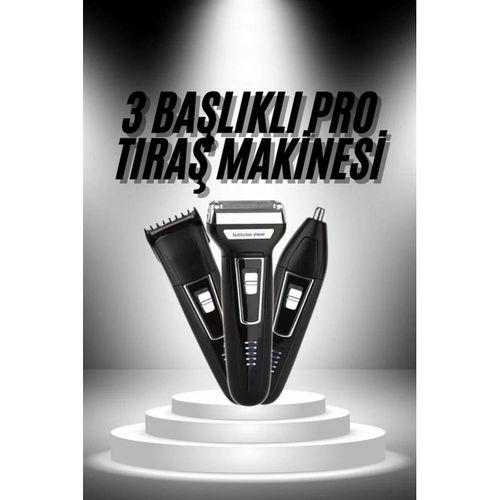3'lü Set Saç Sakal Kesme Traş Makinesi Burun Kılı Alma Tıraş Makinesi