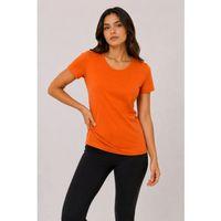 Basic Tişört Bisiklet Yaka Kısa Kol Günlük Yazlık Slim Fit T-Shirt - Turuncu