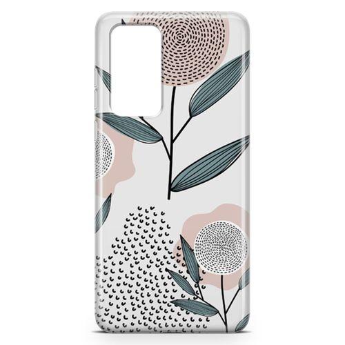 Huawei P40 Kılıf Retro Çiçekler Arka Kapak Koruma Desenli Full Koruyucu