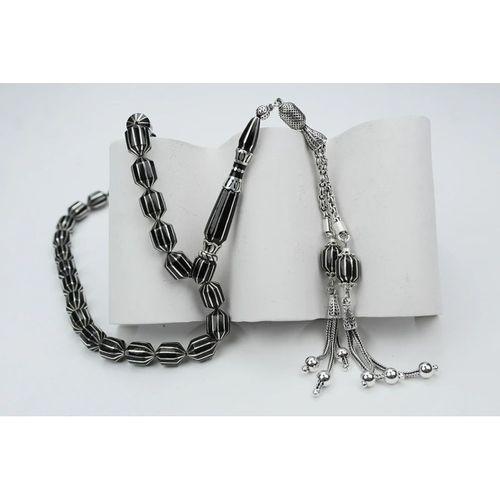 Oltu Taşı Traşlı Kesme On İkili Karpuz  Dilim İşlemeli Tespih