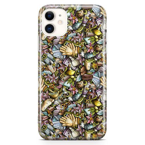 Apple iPhone 11 Kılıf Kozmetik Kişisel Bakım Doodle Arka Kapak Koruma Desenli Full Koruyucu