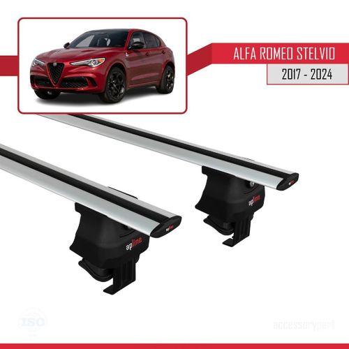 Alfa Romeo Stelvio 2017 ve Sonrası ile uyumlu ACE-4 Ara Atkı Tavan Barı GRİ