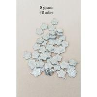 Oya Abiye Bileklik Kolye Pleksi Metalik Plastik Pul Gümüş Renk 8 gram 40 adet - BNC524