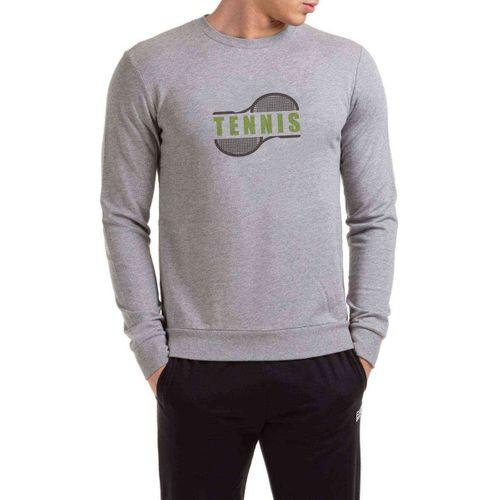 Tennis Sport Baskılı Gri Erkek Sweatshirt