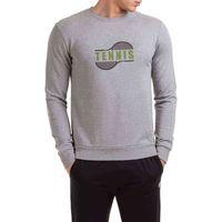Tennis Sport Baskılı Gri Erkek Sweatshirt