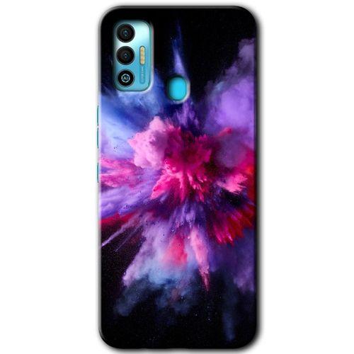 Tecno Spark 7T Kılıf HD Desen Baskılı Arka Kapak - Color Splash Purple