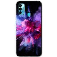 Tecno Spark 7T Kılıf HD Desen Baskılı Arka Kapak - Color Splash Purple