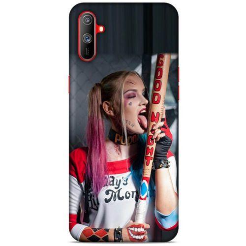Realme C3 Uyumlu Kılıf Harley Quinn (23) Ultra Koruma Kılıfı Kırmızı-menekşe