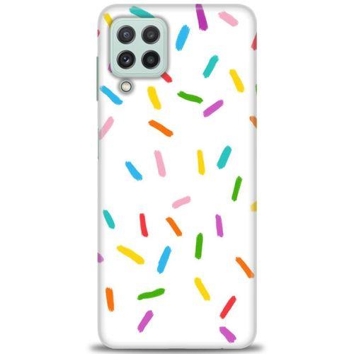 Samsung Galaxy M32 Kılıf HD Baskılı Kılıf - Renkli Konfeti + Tam Ekran Koruyucu